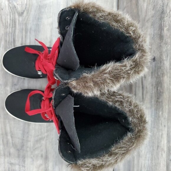 ❤️420 JustFab Black And White Fair Isle Manasa Boot New - Picture 9 of 12